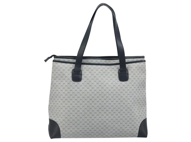 Gucci Borsa tote Micro GG Supreme in PVC Navy Gold Auth ki6466 D'oro Blu navy - vista 2