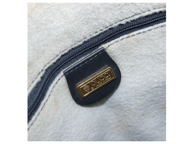 Gucci Borsa tote Micro GG Supreme in PVC Navy Gold Auth ki6466 D'oro Blu navy - vista 20