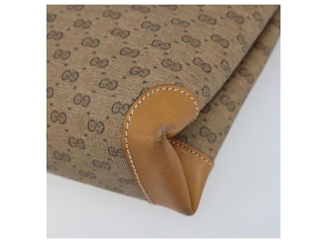 Gucci Borsa a spalla Micro GG Supreme in PVC Beige Oro Auth 173871 D'oro - vista 14