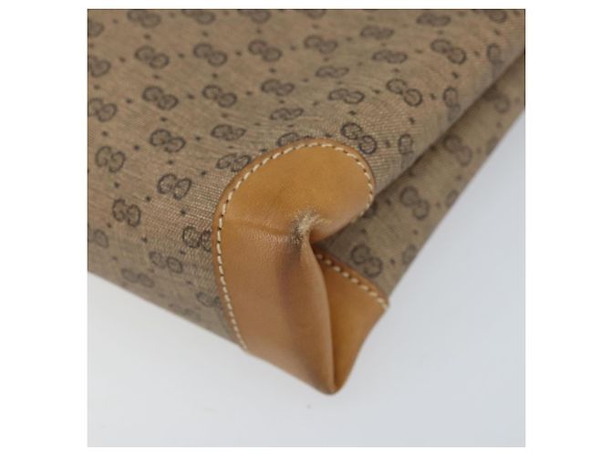 Gucci Borsa a spalla Micro GG Supreme in PVC Beige Oro Auth 173871 D'oro - vista 16