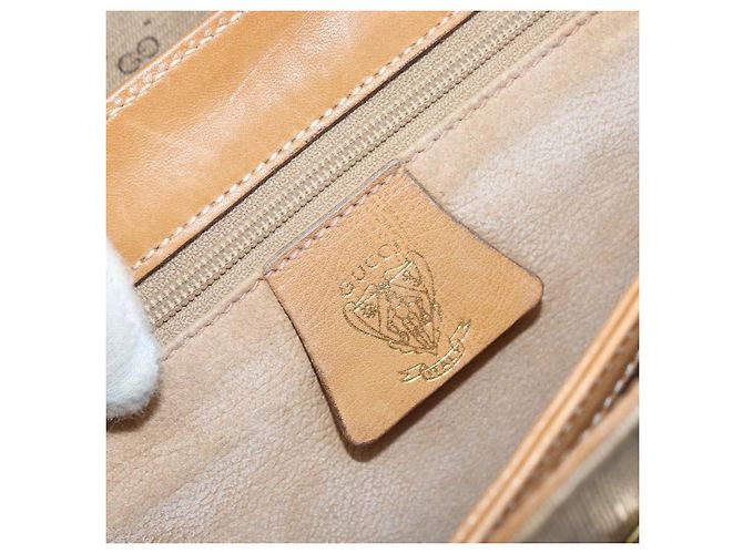 Gucci Borsa a spalla Micro GG Supreme in PVC Beige Oro Auth 173871 D'oro - vista 18