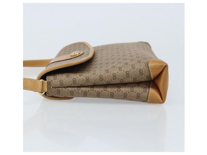 Gucci Borsa a spalla Micro GG Supreme in PVC Beige Oro Auth 173871 D'oro - vista 4