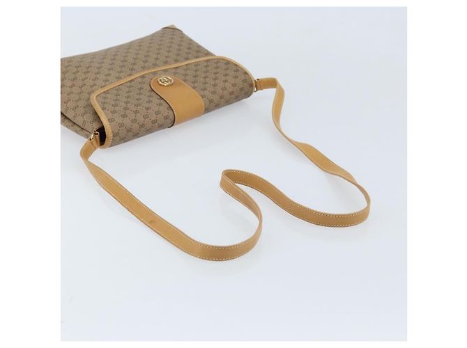 Gucci Borsa a spalla Micro GG Supreme in PVC Beige Oro Auth 173871 D'oro - vista 7