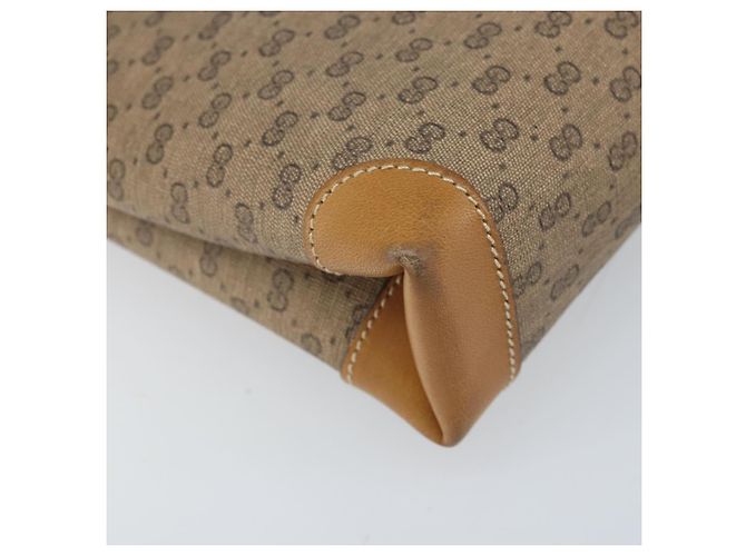 Gucci Borsa a spalla Micro GG Supreme in PVC Beige Oro Auth 173871 D'oro - vista 9