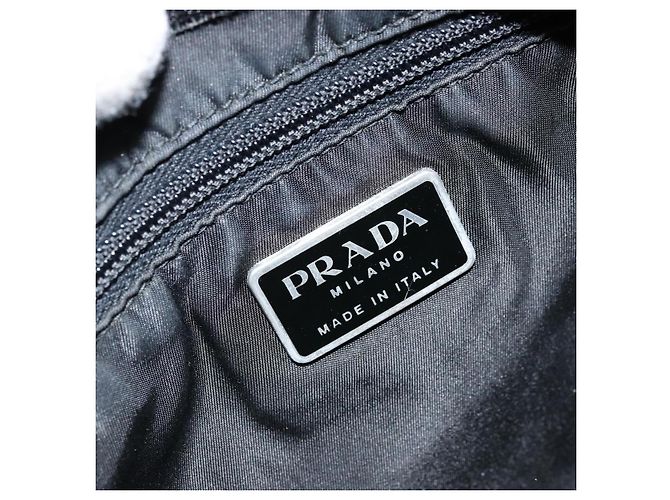 Borsa a Spalla PRADA Nylon Nero Argento Autentica ka2860 - vista 20