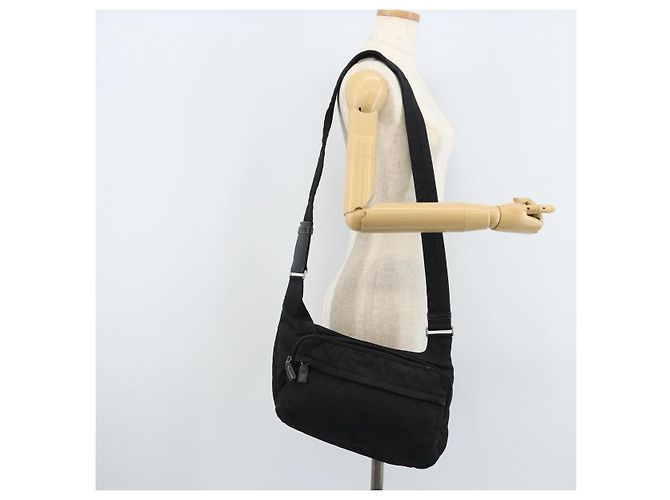 Borsa a Spalla PRADA Nylon Nero Argento Autentica ka2860 - vista 25