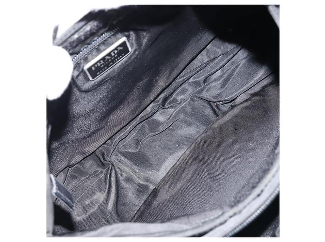 Borsa a Spalla PRADA Nylon Nero Argento Autentica ka2860 - vista 9