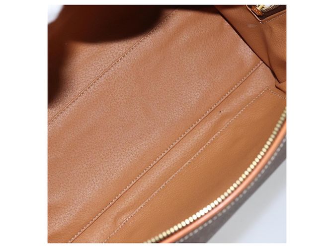 Céline Borsa Boston in tela Macadam CELINE in pelle PVC marrone e oro Auth ki6547 D'oro - vista 10