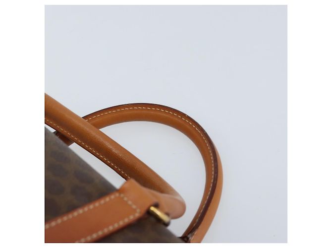 Céline Borsa Boston in tela Macadam CELINE in pelle PVC marrone e oro Auth ki6547 D'oro - vista 14