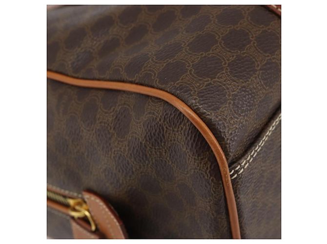 Céline Borsa Boston in tela Macadam CELINE in pelle PVC marrone e oro Auth ki6547 D'oro - vista 15