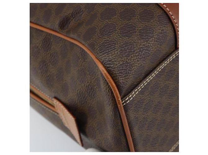 Céline Borsa Boston in tela Macadam CELINE in pelle PVC marrone e oro Auth ki6547 D'oro - vista 17