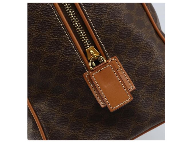 Céline Borsa Boston in tela Macadam CELINE in pelle PVC marrone e oro Auth ki6547 D'oro - vista 19