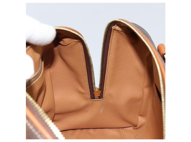 Céline Borsa Boston in tela Macadam CELINE in pelle PVC marrone e oro Auth ki6547 D'oro - vista 21