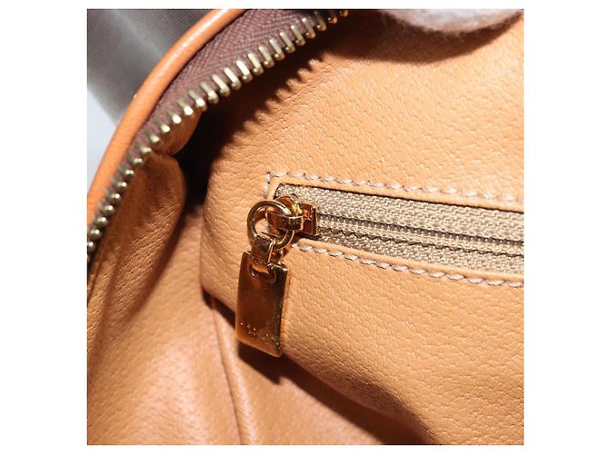 Céline Borsa Boston in tela Macadam CELINE in pelle PVC marrone e oro Auth ki6547 D'oro - vista 23