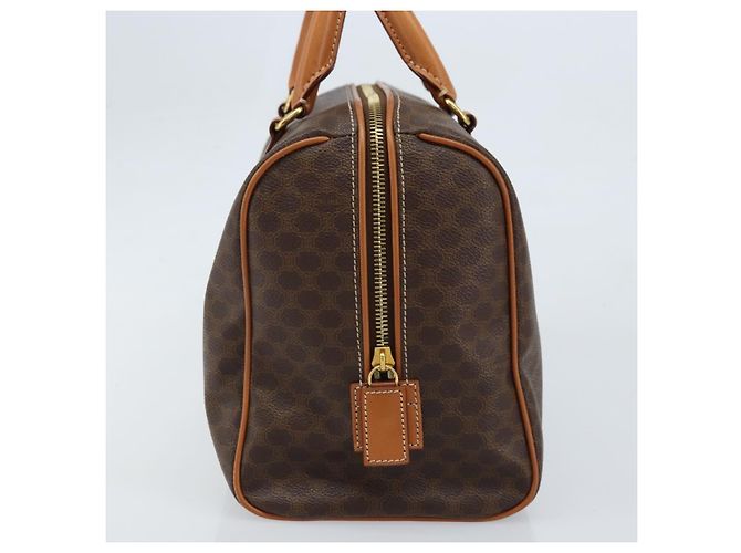 Céline Borsa Boston in tela Macadam CELINE in pelle PVC marrone e oro Auth ki6547 D'oro - vista 3