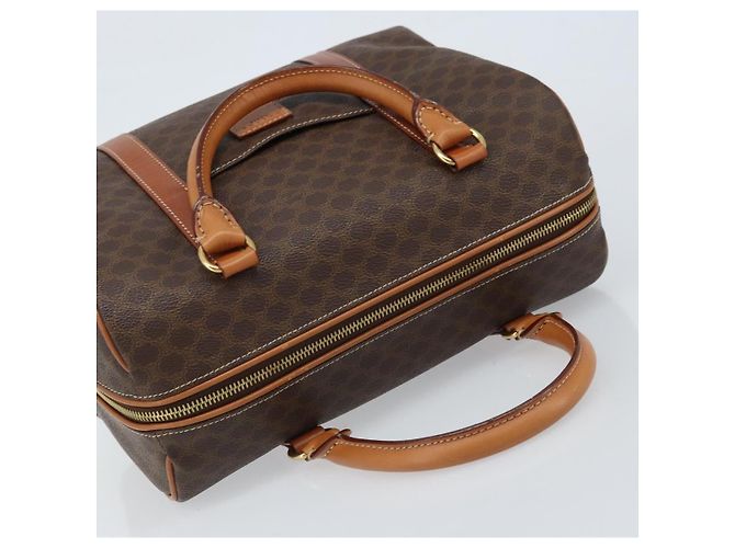 Céline Borsa Boston in tela Macadam CELINE in pelle PVC marrone e oro Auth ki6547 D'oro - vista 6