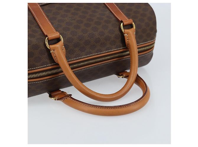 Céline Borsa Boston in tela Macadam CELINE in pelle PVC marrone e oro Auth ki6547 D'oro - vista 7