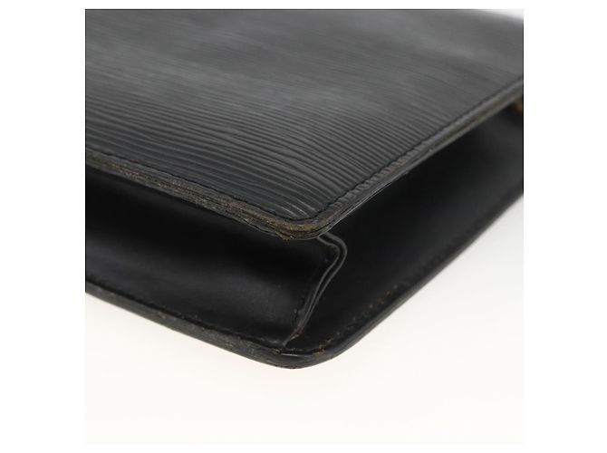 LOUIS VUITTON Pochette Uomo Epi Borsa a Mano Nera M52522 LV Auth 174083 Nero - vista 15