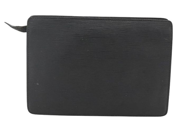LOUIS VUITTON Pochette Uomo Epi Borsa a Mano Nera M52522 LV Auth 174083 Nero - vista 2