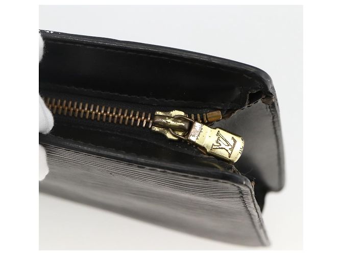 LOUIS VUITTON Pochette Uomo Epi Borsa a Mano Nera M52522 LV Auth 174083 Nero - vista 8