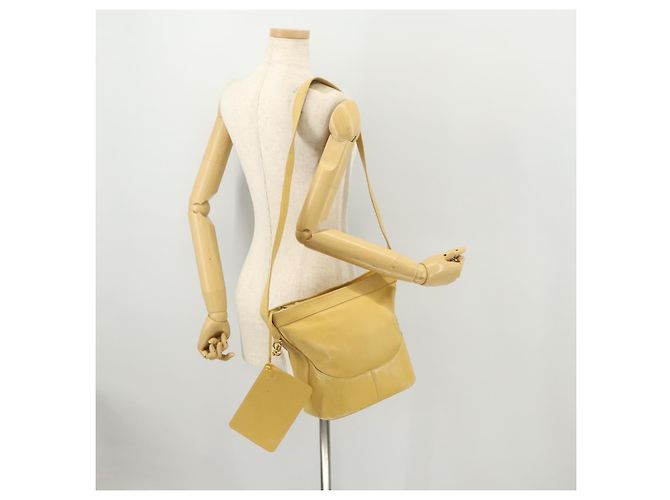 LOEWE Borsa a Spalla Anagramma Pelle Gialla Auth 171658 Giallo - vista 23