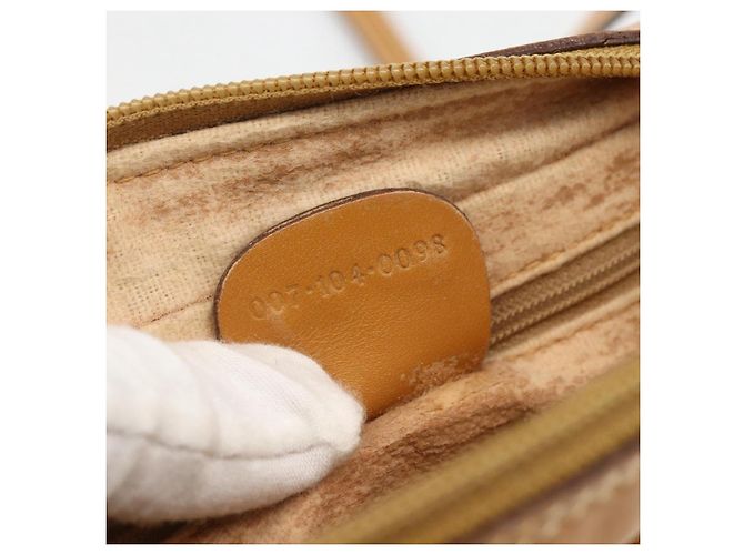 Gucci Borsa a Spalla Micro GG Supreme PVC Beige Oro 007 104 0098 Auth 174093 D'oro - vista 12