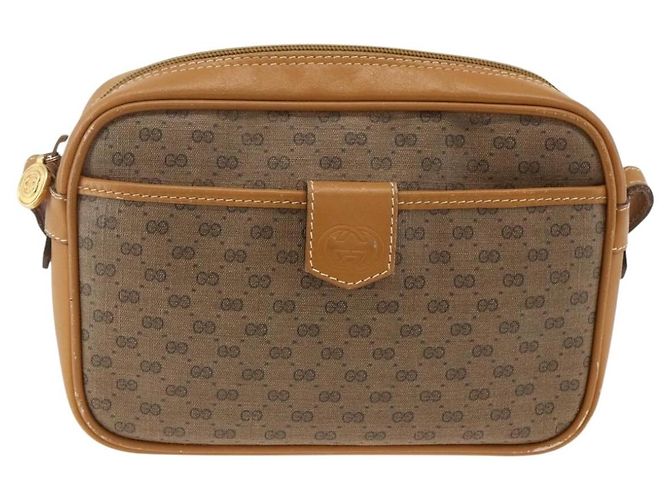 Gucci Borsa a Spalla Micro GG Supreme PVC Beige Oro 007 104 0098 Auth 174093 D'oro - vista 13