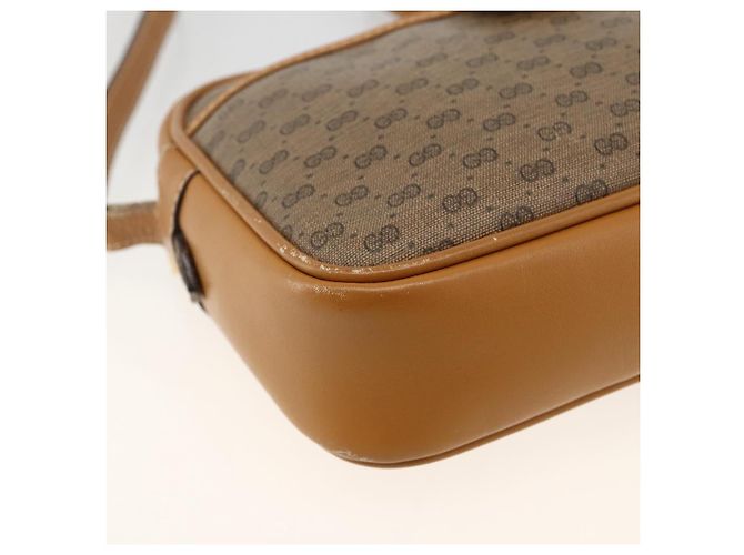 Gucci Borsa a Spalla Micro GG Supreme PVC Beige Oro 007 104 0098 Auth 174093 D'oro - vista 14