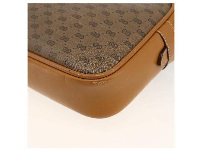 Gucci Borsa a Spalla Micro GG Supreme PVC Beige Oro 007 104 0098 Auth 174093 D'oro - vista 15