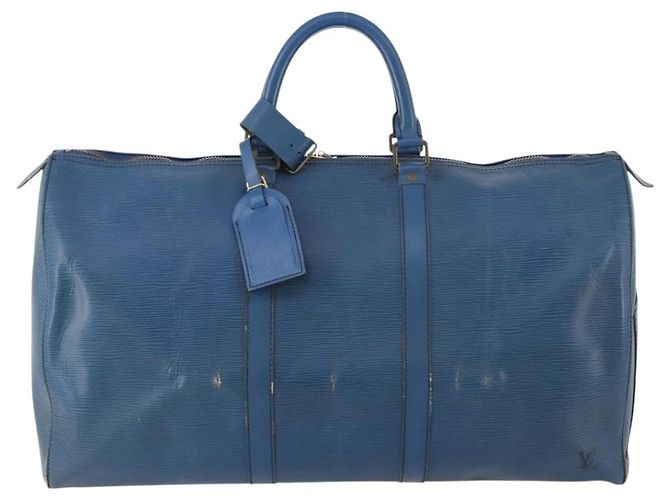 LOUIS VUITTON Epi Keepall 50 Borsa Boston Blu M42965 LV Auth LNZ303 - vista 13