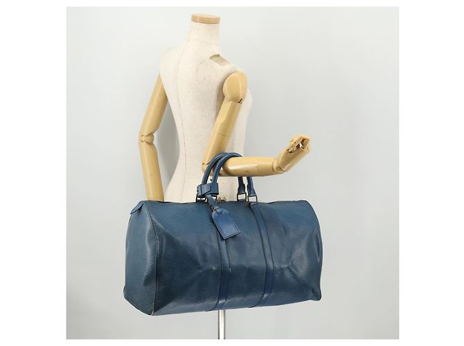LOUIS VUITTON Epi Keepall 50 Borsa Boston Blu M42965 LV Auth LNZ303 - vista 22