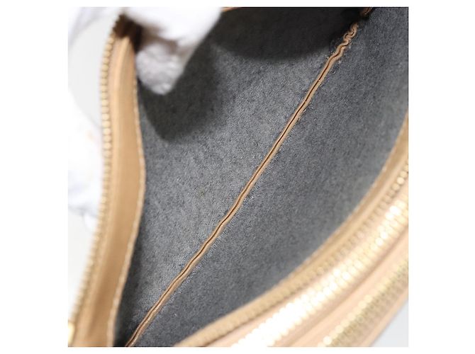 Céline Borsa a Spalla CELINE Trio in Pelle Beige Oro Auth BA10653 D'oro - vista 11