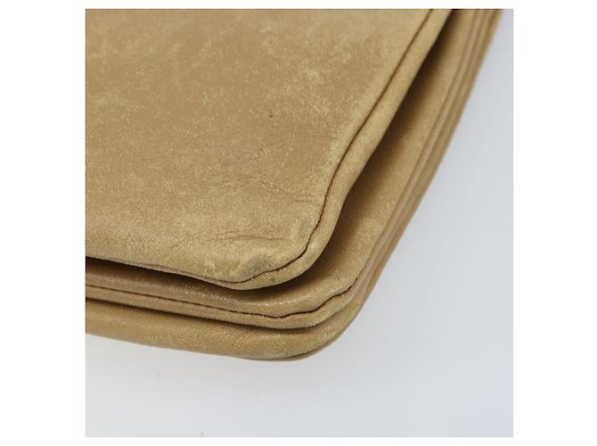 Céline Borsa a Spalla CELINE Trio in Pelle Beige Oro Auth BA10653 D'oro - vista 15