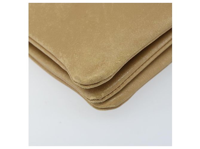 Céline Borsa a Spalla CELINE Trio in Pelle Beige Oro Auth BA10653 D'oro - vista 16