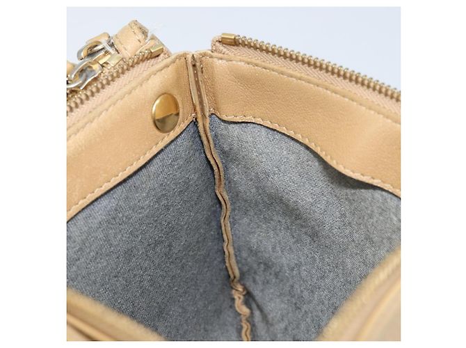 Céline Borsa a Spalla CELINE Trio in Pelle Beige Oro Auth BA10653 D'oro - vista 20
