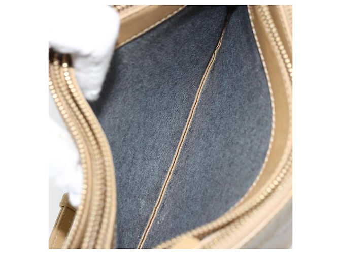 Céline Borsa a Spalla CELINE Trio in Pelle Beige Oro Auth BA10653 D'oro - vista 21