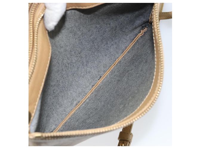 Céline Borsa a Spalla CELINE Trio in Pelle Beige Oro Auth BA10653 D'oro - vista 22