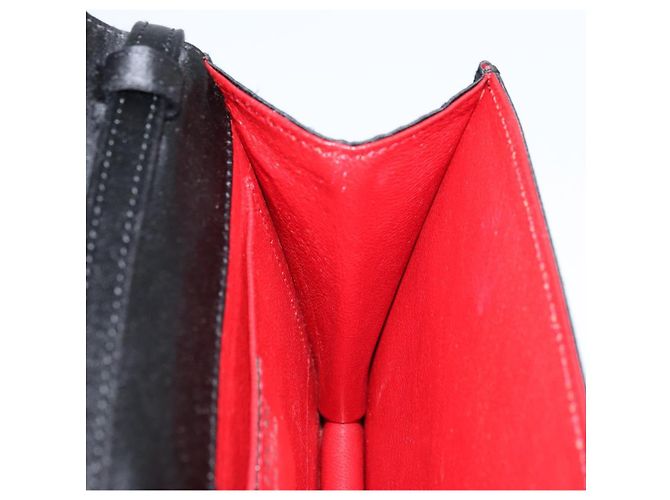 Céline Borsa a Spalla Circle CELINE Satin Nero Oro Auth 172397V D'oro - vista 19