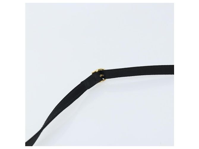 Céline Borsa a Spalla Circle CELINE Satin Nero Oro Auth 172397V D'oro - vista 8