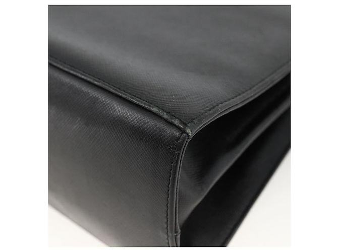 Borsa a mano in pelle nera e oro Gancini di Salvatore Ferragamo Auth ka2959 Nero D'oro - vista 15