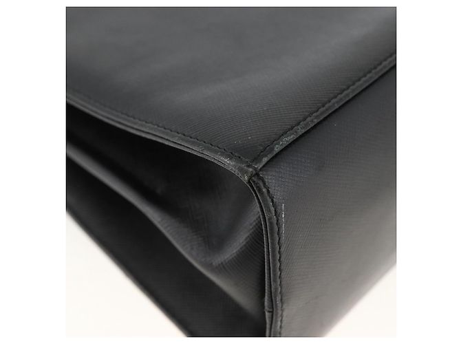 Borsa a mano in pelle nera e oro Gancini di Salvatore Ferragamo Auth ka2959 Nero D'oro - vista 16