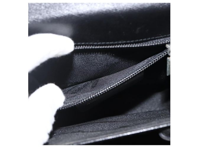 Borsa a mano in pelle nera e oro Gancini di Salvatore Ferragamo Auth ka2959 Nero D'oro - vista 21