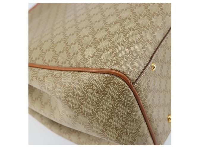 Céline CELINE Macadam Canvas Tote Bag PVC Beige Gold Auth ARZ058V Golden - Ansicht 17