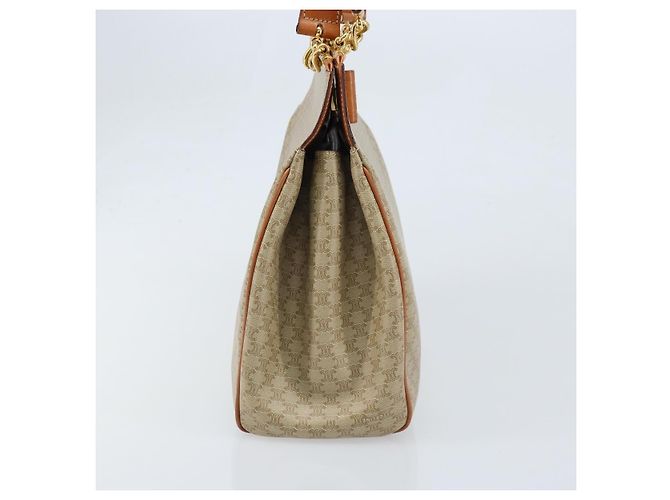 Céline CELINE Macadam Canvas Tote Bag PVC Beige Gold Auth ARZ058V Golden - Ansicht 4