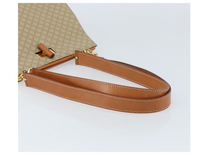Céline CELINE Macadam Canvas Tote Bag PVC Beige Gold Auth ARZ058V Golden - Ansicht 7