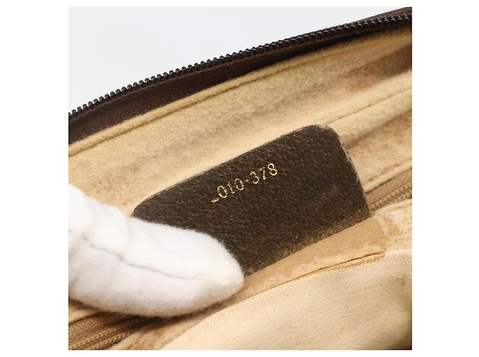 Sac à main Gucci GG Supreme Web Sherry Line PVC Beige Or 010 378 Auth ka3033 Doré - vue 12