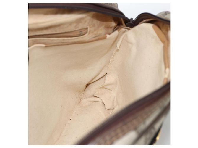 Sac à main Gucci GG Supreme Web Sherry Line PVC Beige Or 010 378 Auth ka3033 Doré - vue 21