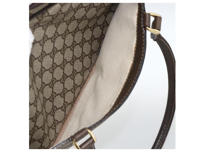 Sac à main Gucci GG Supreme Web Sherry Line PVC Beige Or 010 378 Auth ka3033 Doré - vue 25