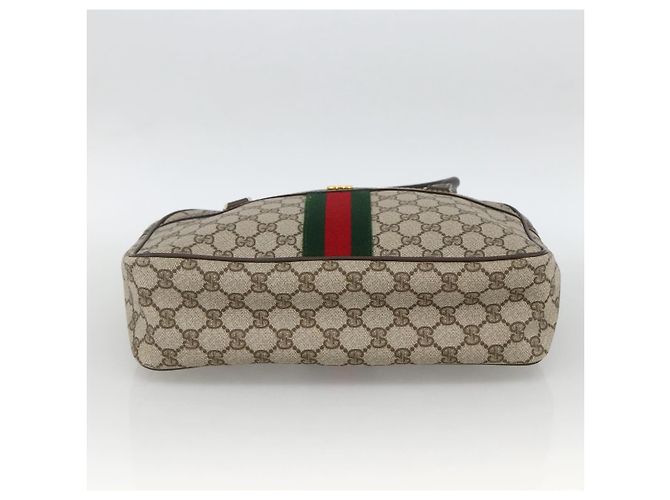 Sac à main Gucci GG Supreme Web Sherry Line PVC Beige Or 010 378 Auth ka3033 Doré - vue 5