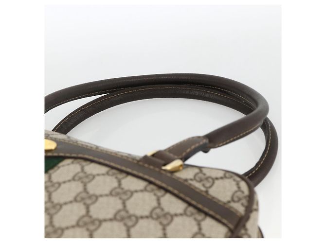 Sac à main Gucci GG Supreme Web Sherry Line PVC Beige Or 010 378 Auth ka3033 Doré - vue 8